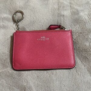 Coach Fuchsia Leather Key Holder